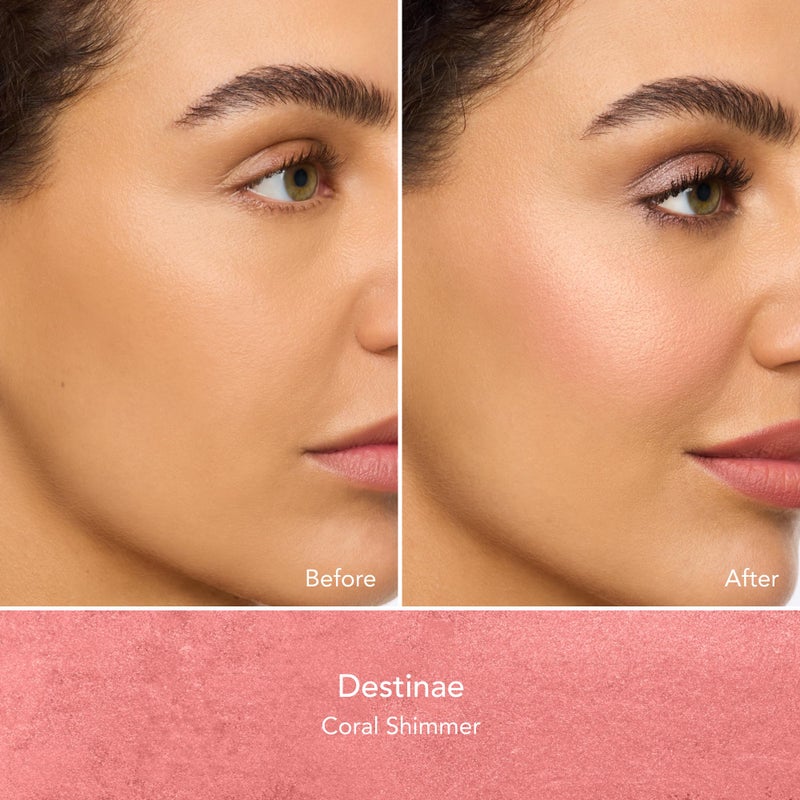 Thrive Causemetics Dream Chaser Reviving Powder Blush, Moisturizing Blush Makeup Essential with Vitamin E for Women, Long Lasting, Lightweight Face Makeup, Vegan, Shade Destinae (Coral Shimmer) - Image 3